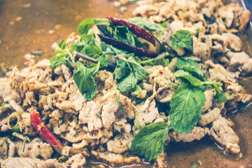 Moo Nam Tok,Thai Spicy Grilled Pork Salad 