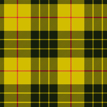Scottish plaid, black bands on yellow. MacLeod tartan seamless pattern