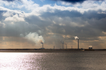 Smoke from pipes from a metallurgical plant