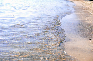 Background with sea beach. Close-up. Summer. The sun. Rest
