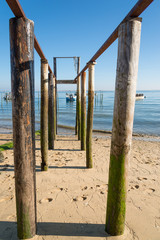 Obraz premium CAP FERRET (Bassin d'Arcachon, France), port de Piraillan