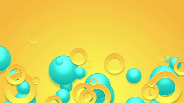 Abstract turquoise and orange circles motion design. Seamless loop. Video animation Ultra HD 4K 3840x2160