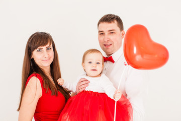 Happy family heart balloon