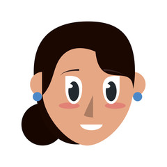 Cute woman face cartoon