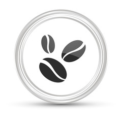 Weißer Button - Kaffeebohnen