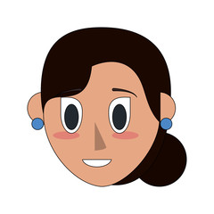 Cute woman face cartoon