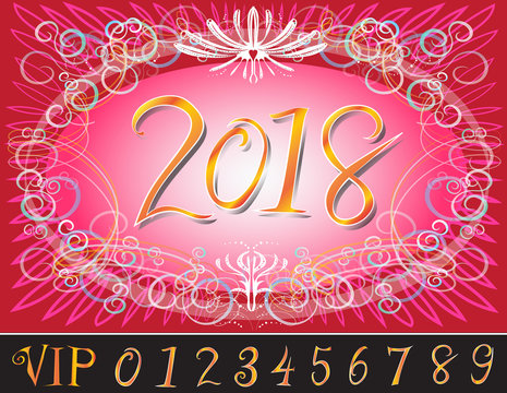 New Year calendar number and VIP card design of element