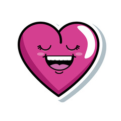 cute heart kawaii character vector illustration design