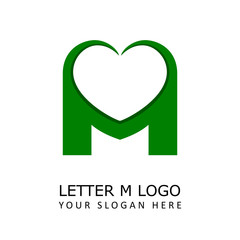 letter m love logo