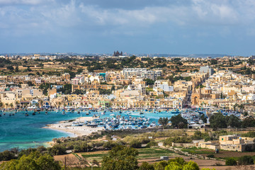 Fototapeta na wymiar Old fisherman village of Marsaxlokk, Malta