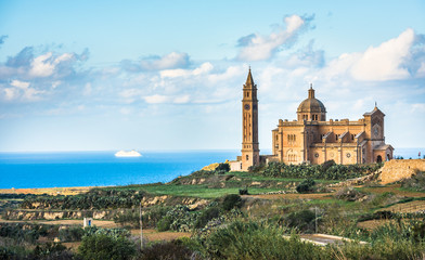 Fototapeta na wymiar Basilica of the National Shrine of the Blessed Virgin of Ta Pinu, Gozo, Malta
