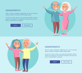 Grandparents Posters Senior Couples Waving Hands