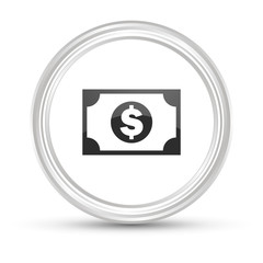 Weißer Button - Geldschein Dollar