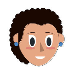 Cute woman face cartoon