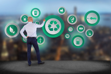 View of a Technology ecologic interface with icon displayed on a technology interface