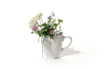 blossoming flowers in cup