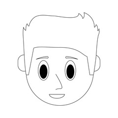 Cute guy face cartoon