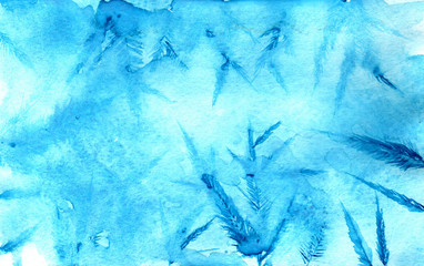 frozen blue background in watercolor
