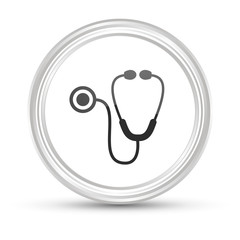 Weißer Button - Stetoskop - Untersuchung