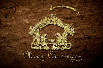 Merry Christmas Nativity Scene card