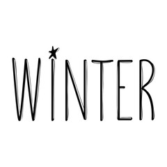 Winter hand drawn text.  Vector illustration EPS 10. Inscription