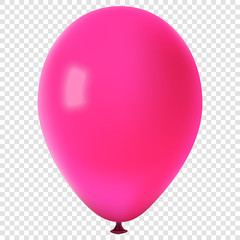 Realistic colorful vector balloon, isolated on transparent background