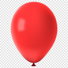 Realistic colorful vector balloon, isolated on transparent background - obrazy, fototapety, plakaty