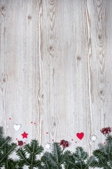 Christmas background on the wooden desk