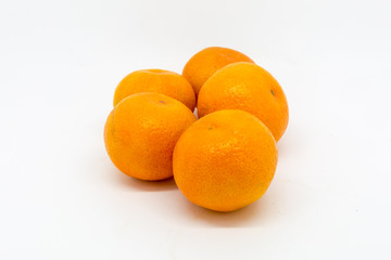 Satsumas against a White Background