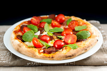 tasty pizza on a the table
