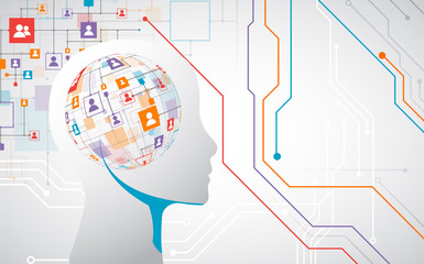 Creative brain concept background. Artificial Intelligence concept.