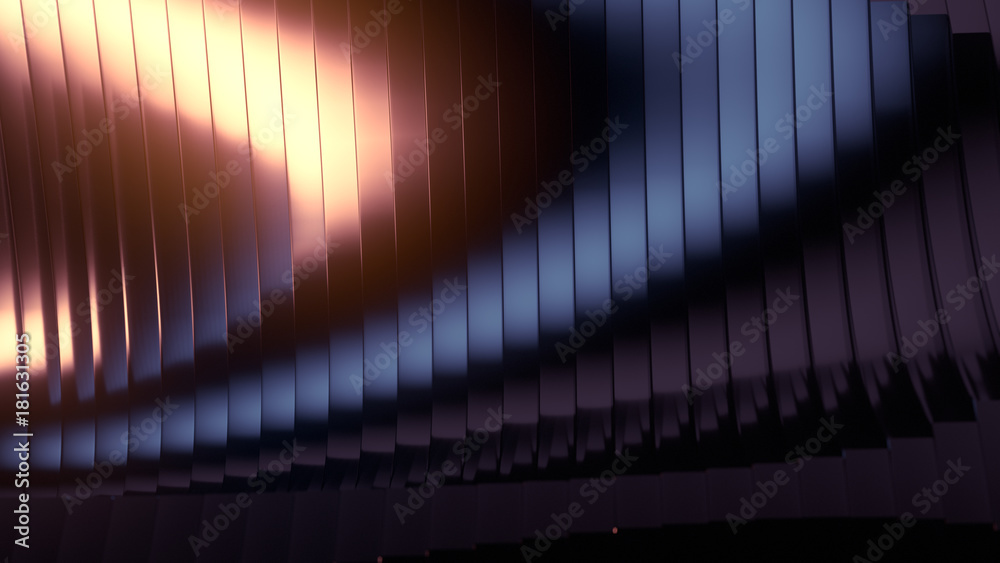 Aufkleber Wave band abstract background surface 3d rendering