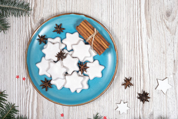 Christmas plate with cakes.
