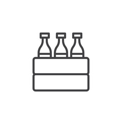 Beer case line icon, outline vector sign, linear style pictogram isolated on white. Symbol, logo illustration. Editable stroke