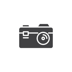 Photo camera icon vector, filled flat sign, solid pictogram isolated on white. Symbol, logo illustration