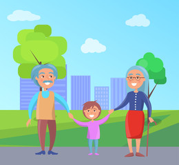 Happy Grandparents Day Senior Couple with Grandson