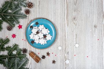 Obraz na płótnie Canvas Christmas plate with cakes.