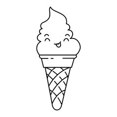 delicious ice cream kawaii character vector illustration design