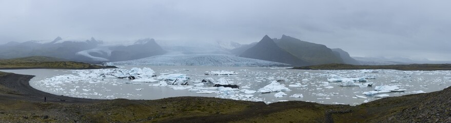 Scenic view of icebergs in Glacier Lagoon, Iceland