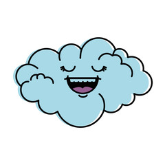 cute cloud kawaii character vector illustration design