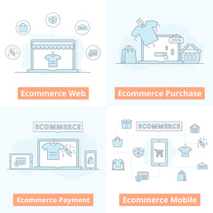 Ecommerce concept banner online shopping