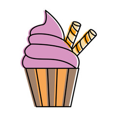 delicious cupcake isolated icon vector illustration design