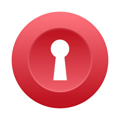 Runder 3D Button - Schlüsselloch - Passwort