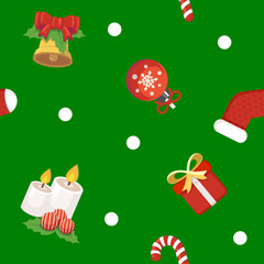Christmas objects pattern. Christmas  ornaments.