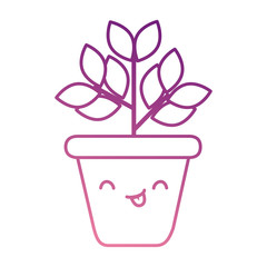home plant kawaii character vector illustration design