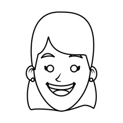 Woman smiling cartoon