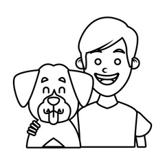 Boy with cute dog
