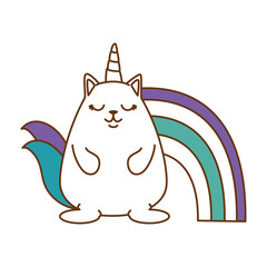 cute fantasy hamster with rainbow vector illustration design