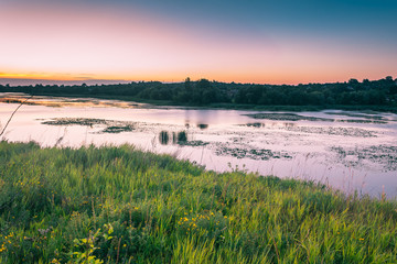 Sunrise on river