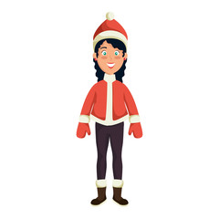 beautiful woman with winter clothes vector illustration design
